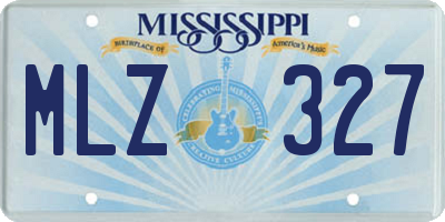 MS license plate MLZ327