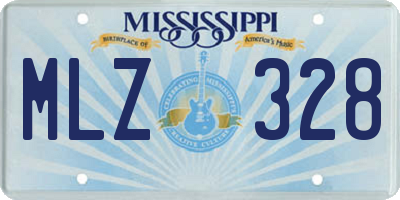 MS license plate MLZ328