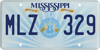 MS license plate MLZ329