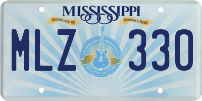 MS license plate MLZ330