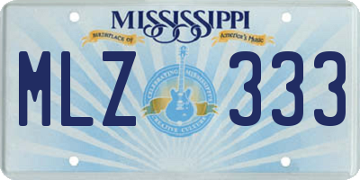 MS license plate MLZ333