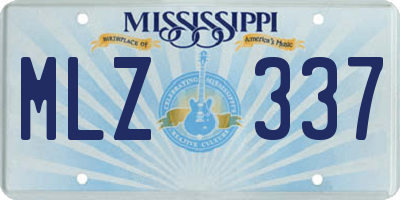MS license plate MLZ337