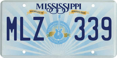 MS license plate MLZ339