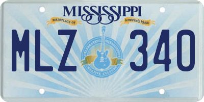MS license plate MLZ340