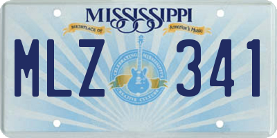 MS license plate MLZ341
