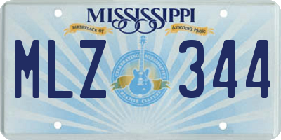 MS license plate MLZ344
