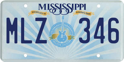 MS license plate MLZ346