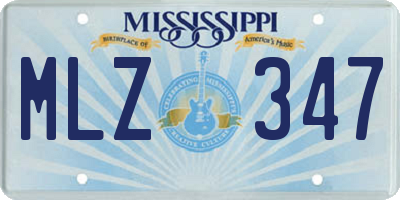 MS license plate MLZ347