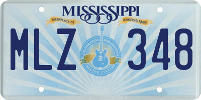 MS license plate MLZ348