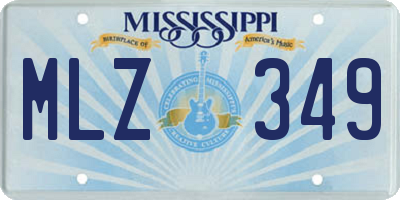 MS license plate MLZ349