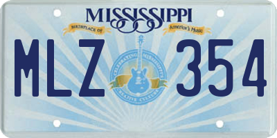 MS license plate MLZ354