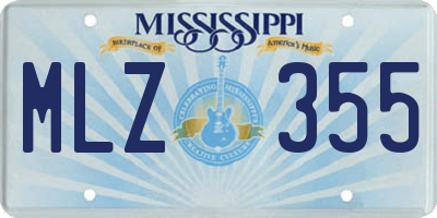 MS license plate MLZ355