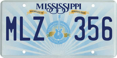 MS license plate MLZ356