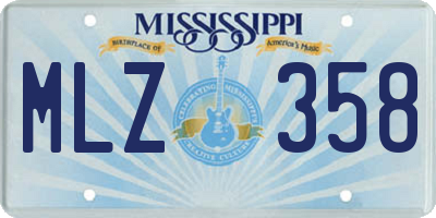 MS license plate MLZ358