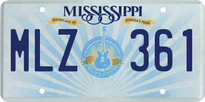 MS license plate MLZ361