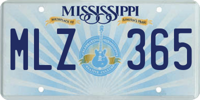 MS license plate MLZ365