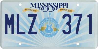 MS license plate MLZ371