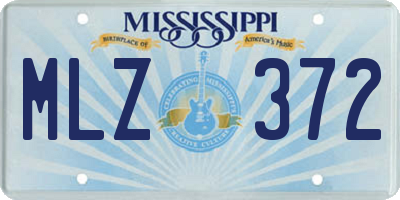 MS license plate MLZ372