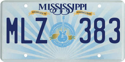 MS license plate MLZ383