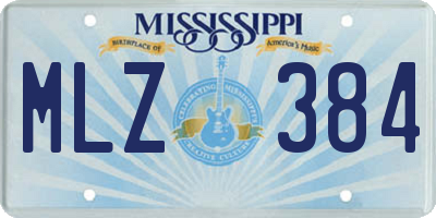 MS license plate MLZ384