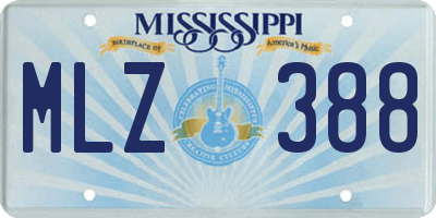MS license plate MLZ388