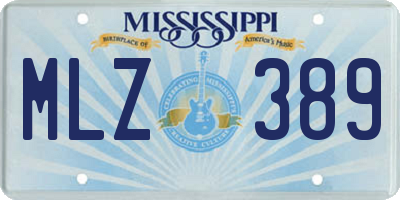 MS license plate MLZ389