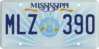 MS license plate MLZ390