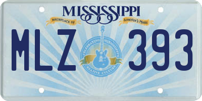 MS license plate MLZ393