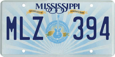 MS license plate MLZ394