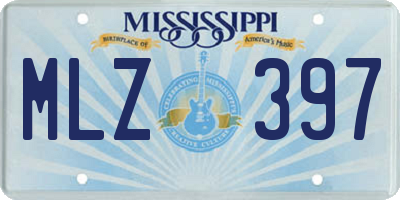 MS license plate MLZ397