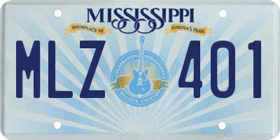 MS license plate MLZ401