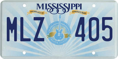 MS license plate MLZ405