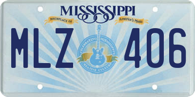 MS license plate MLZ406