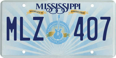 MS license plate MLZ407