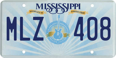 MS license plate MLZ408
