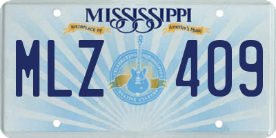 MS license plate MLZ409