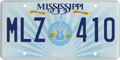 MS license plate MLZ410