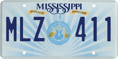 MS license plate MLZ411