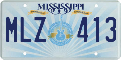 MS license plate MLZ413