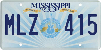 MS license plate MLZ415