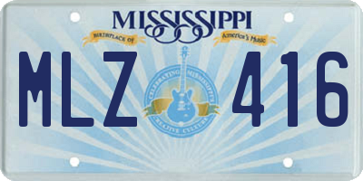 MS license plate MLZ416
