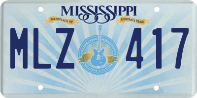 MS license plate MLZ417