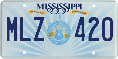 MS license plate MLZ420