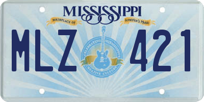 MS license plate MLZ421