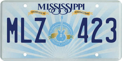 MS license plate MLZ423