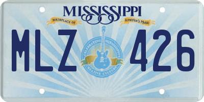 MS license plate MLZ426