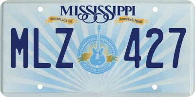 MS license plate MLZ427