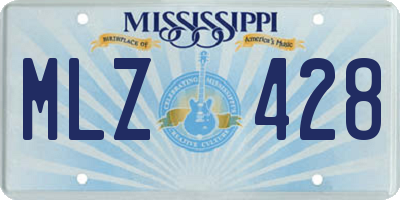MS license plate MLZ428