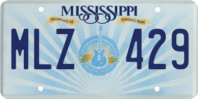 MS license plate MLZ429