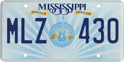 MS license plate MLZ430